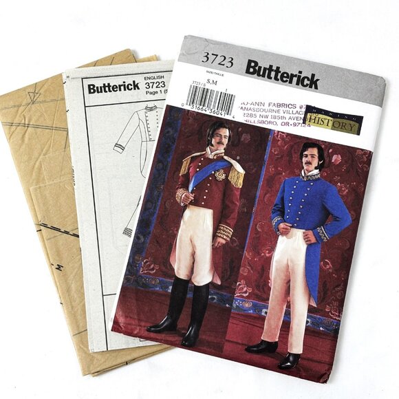 Butterick 3723 Mens 19th Century Military Officer Uniform Pattern Sz Sml Med NWT - Picture 2 of 9